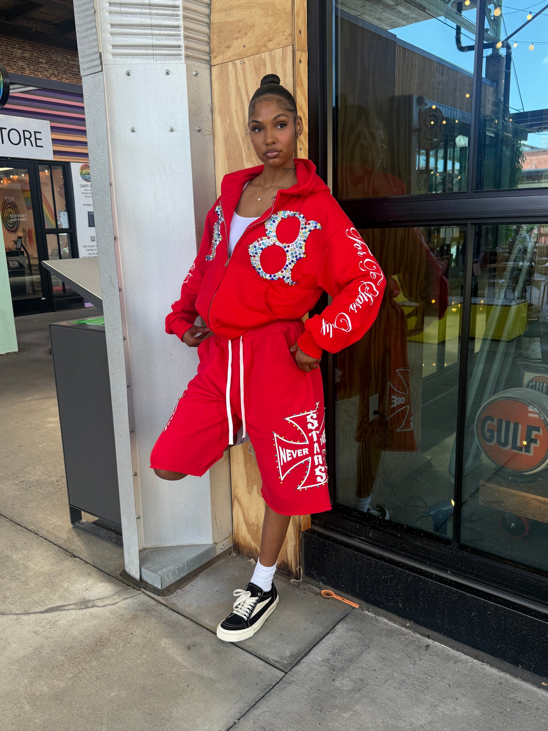 RED “INITIAL” HOODIE