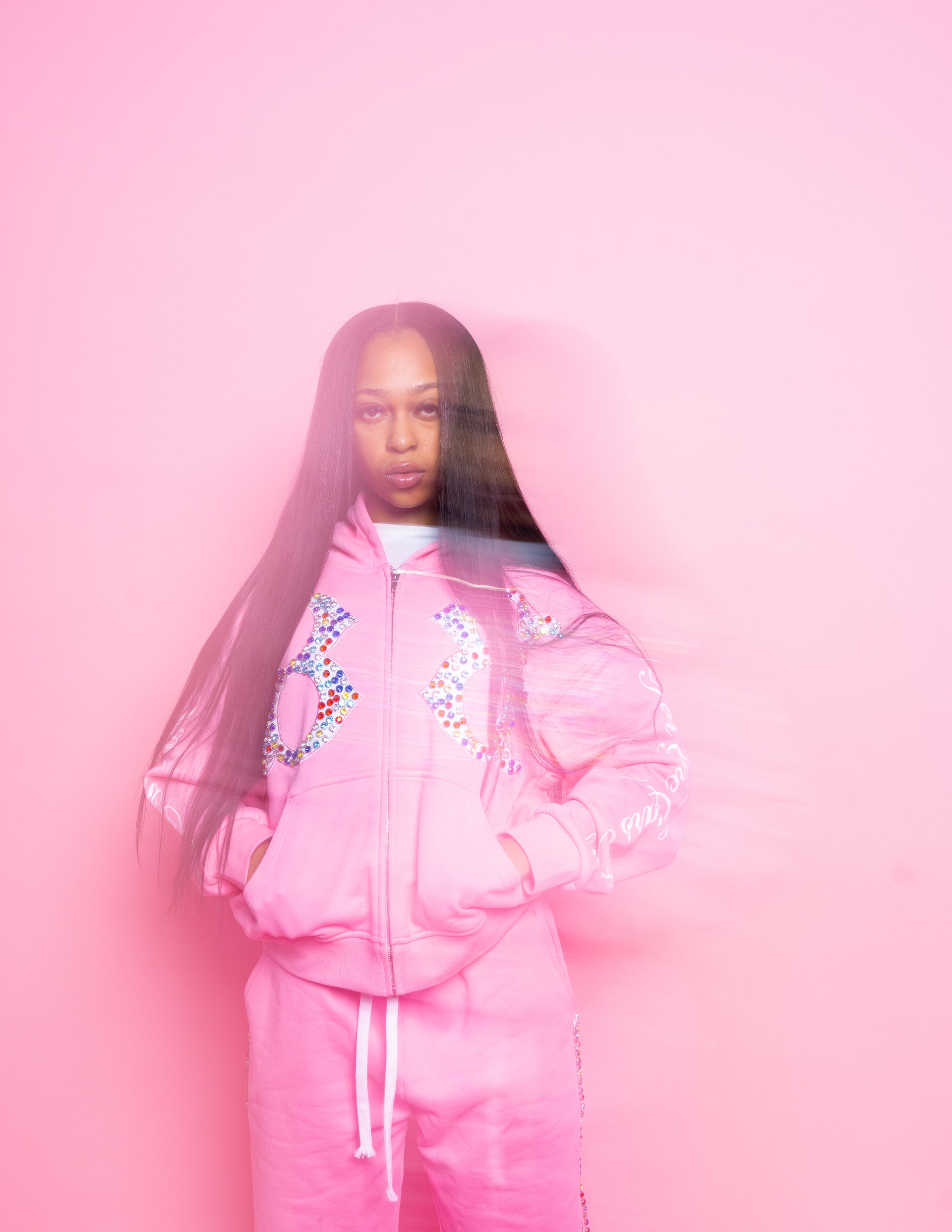 PINK “INITIAL”HOODIE